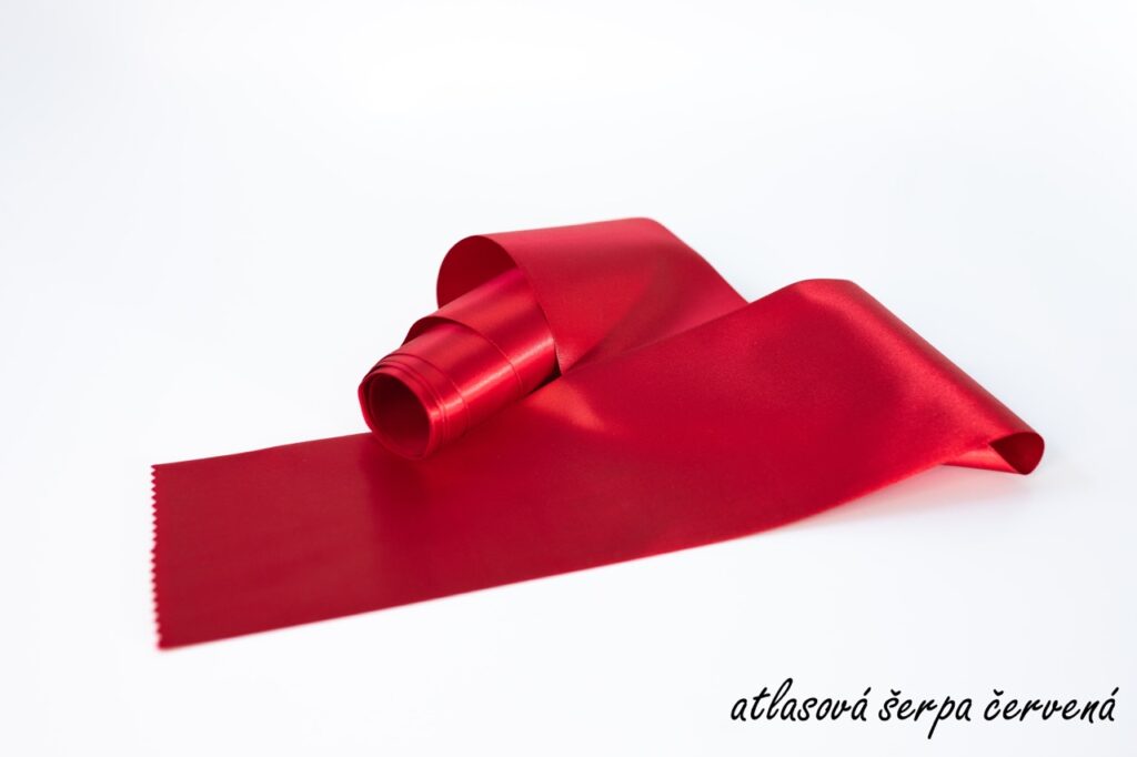 Atlasové šerpy - červená