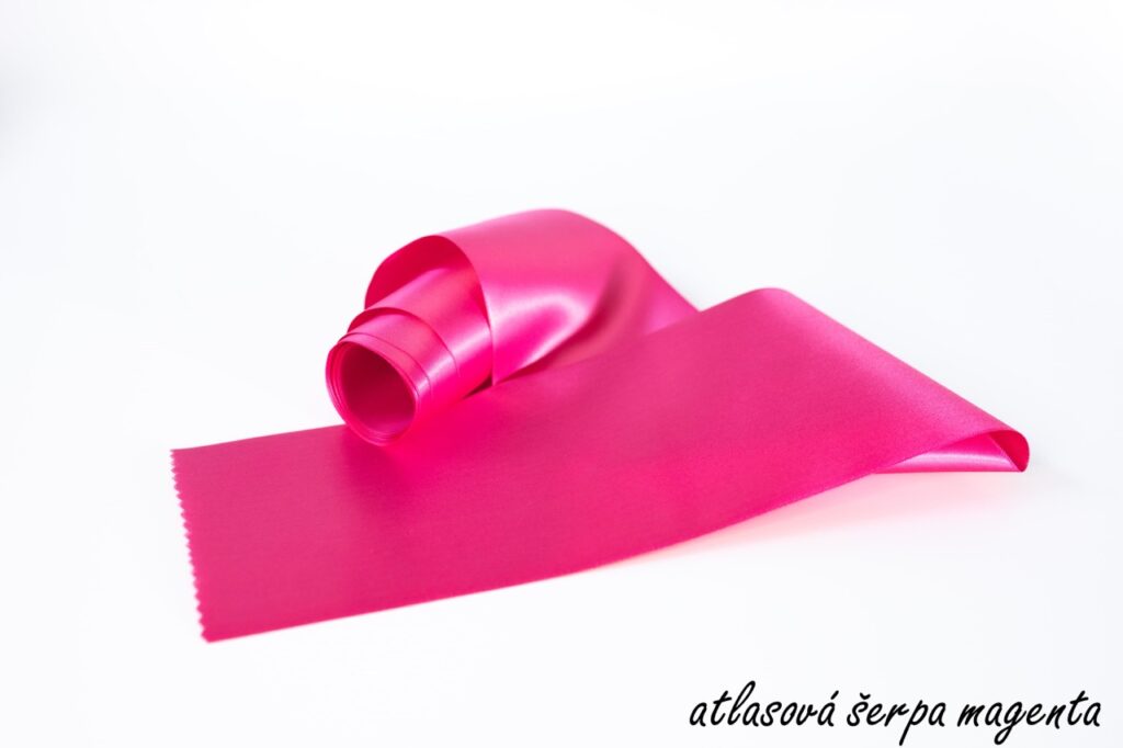 Atlasové šerpy - magenta