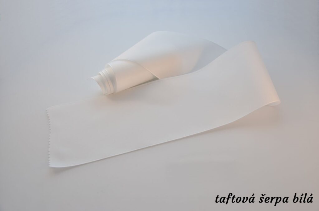 Taftové šerpy - bílá