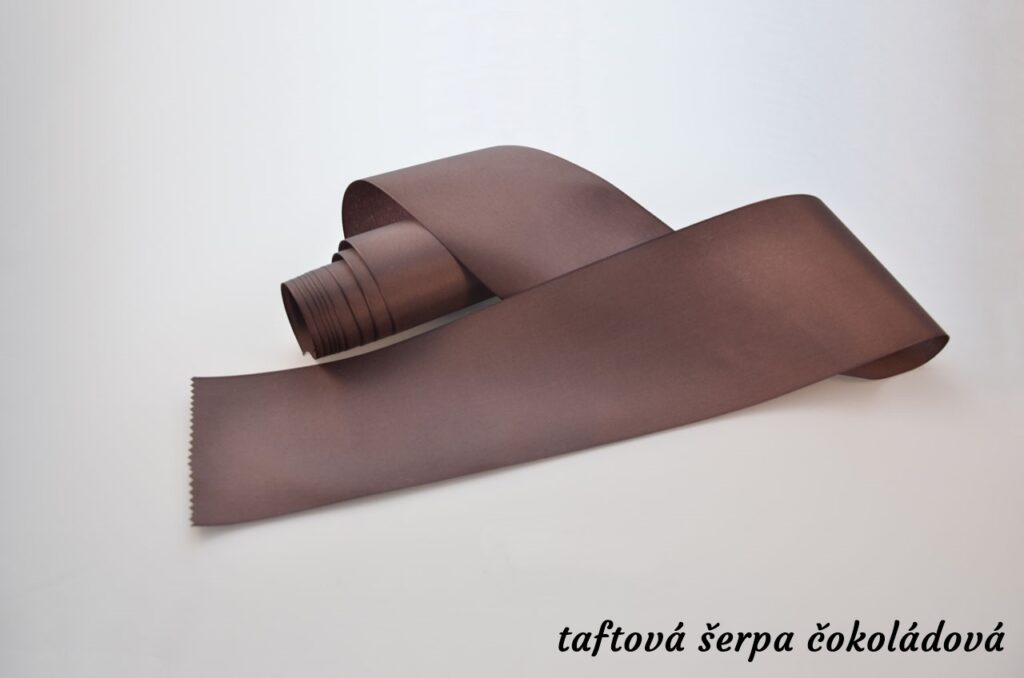 Taftové šerpy - čokoládová