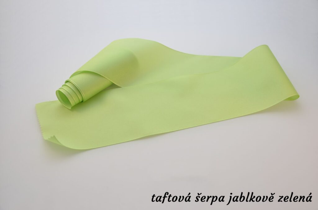 Taftové šerpy - jablkově zelená