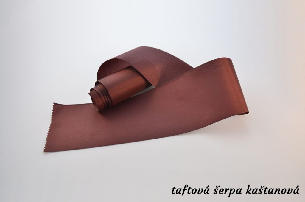Taftové šerpy - kaštanová