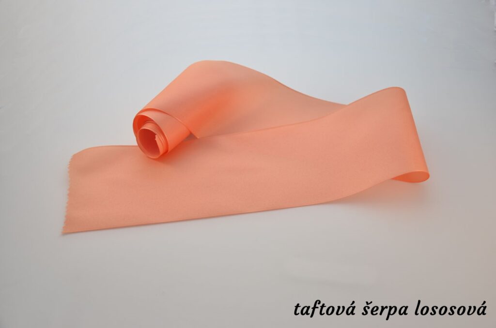 Taftové šerpy - lososová