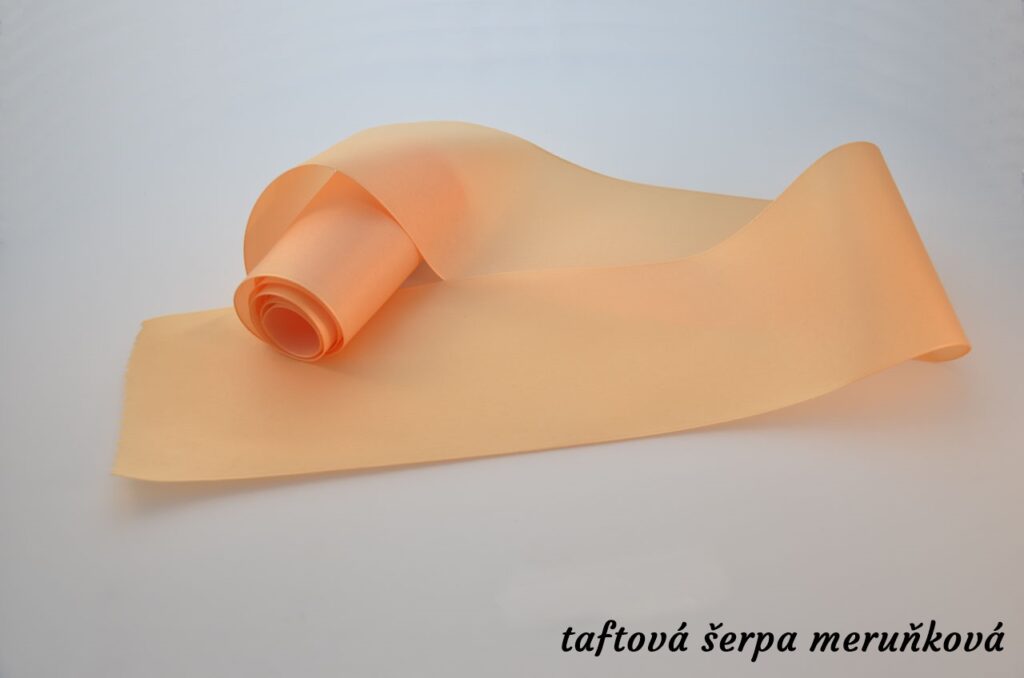 Taftové šerpy - meruňková