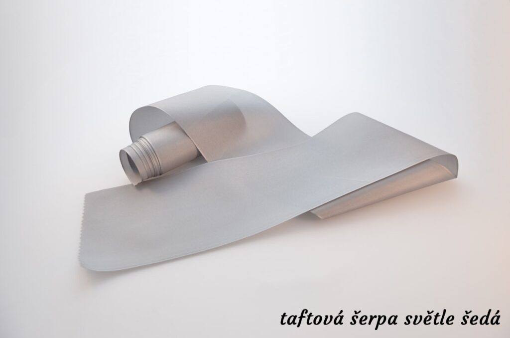 Taftové šerpy - světle šedá