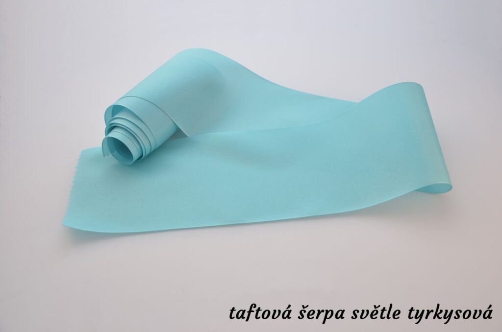 Taftové šerpy - světle tyrkysová