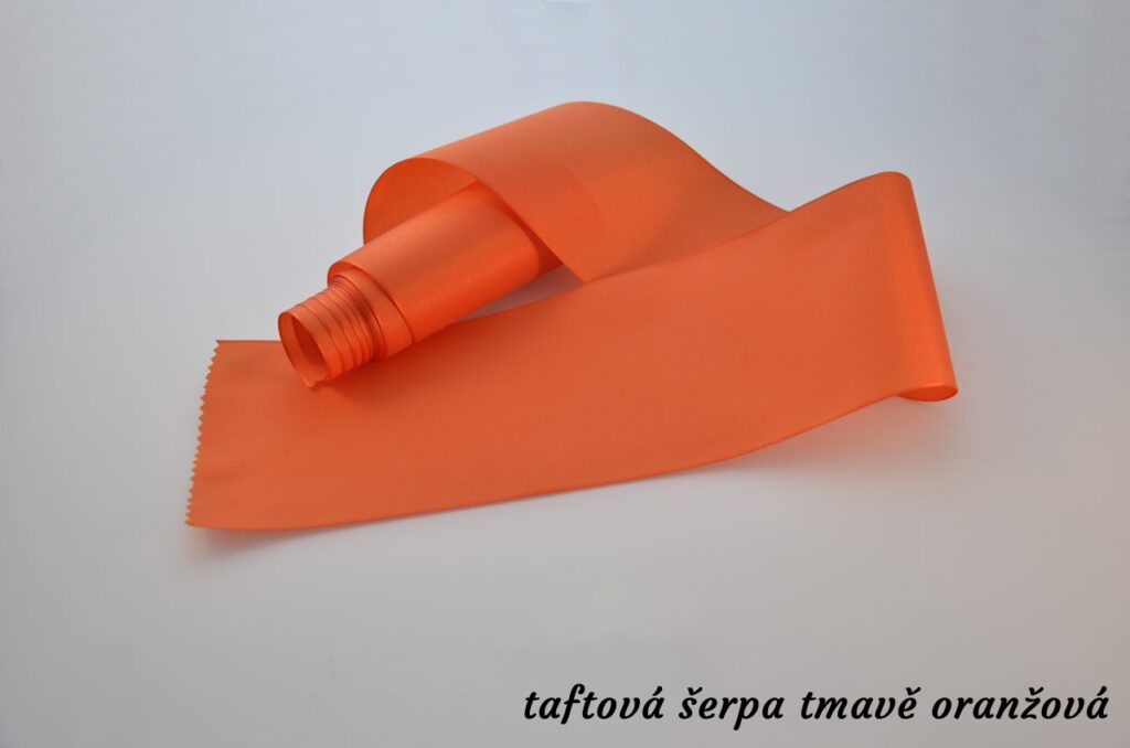 Taftové šerpy - tmavě oranžová