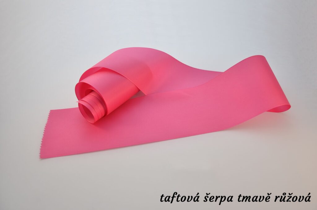 Taftové šerpy - tmavě růžová