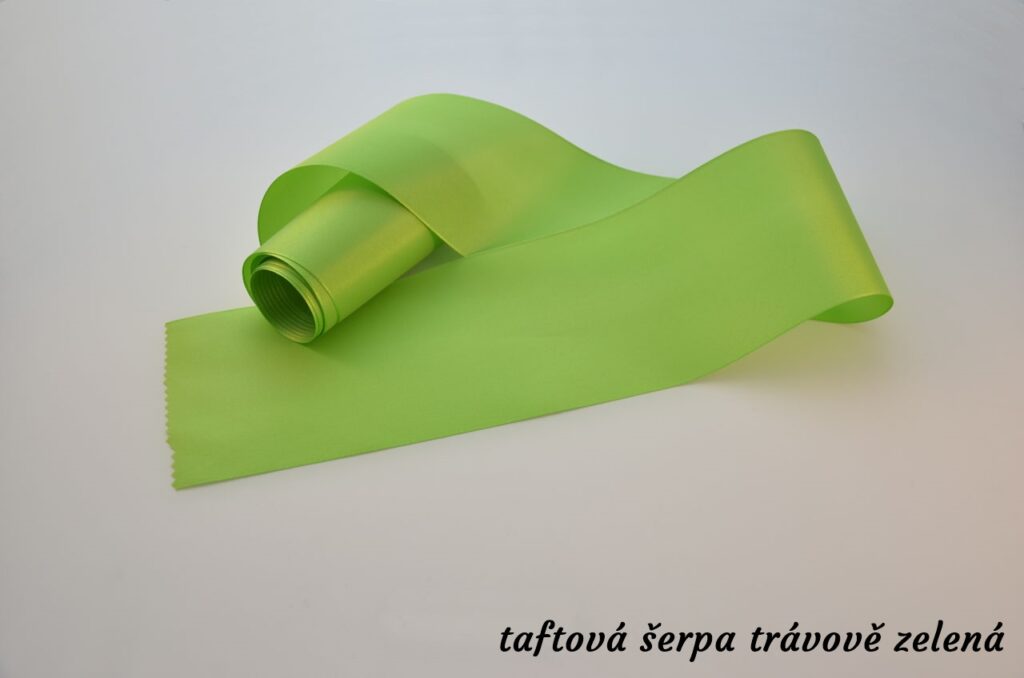 Taftové šerpy - trávově zelená