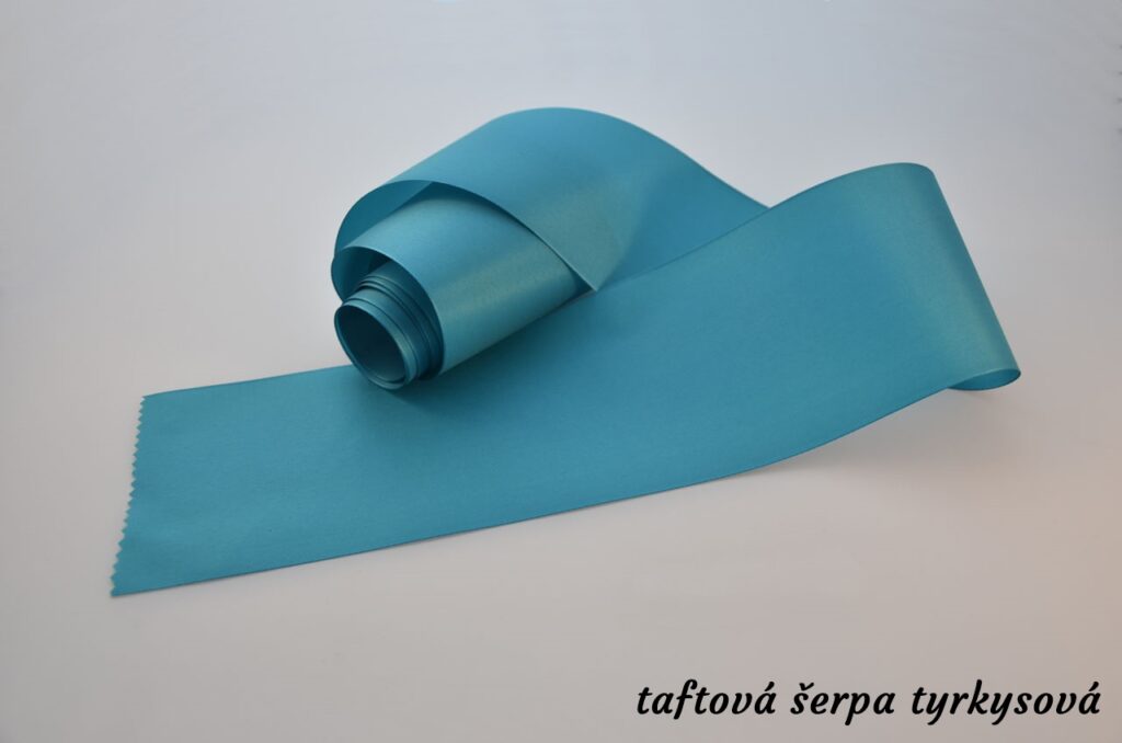 Taftové šerpy - tyrkysová