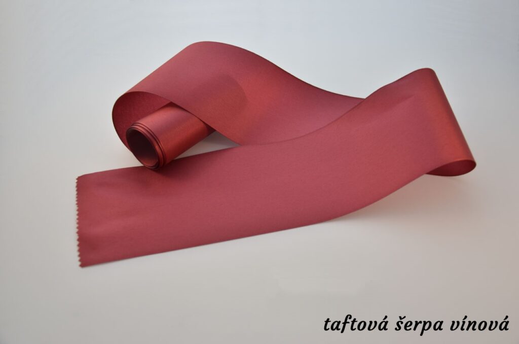 Taftové šerpy - vínová