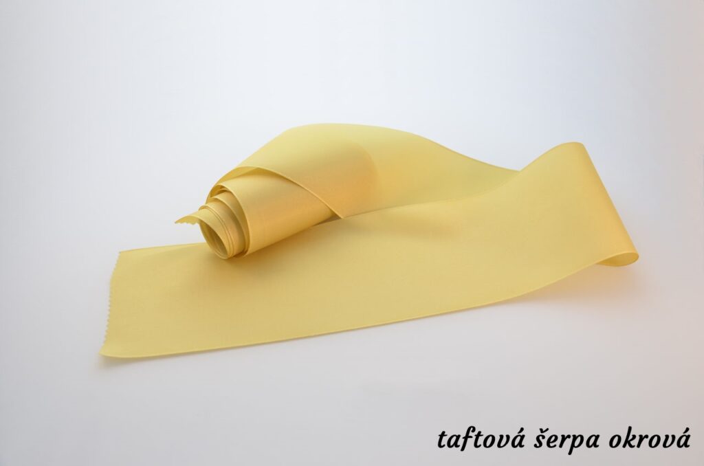 Taftové šerpy - okrová