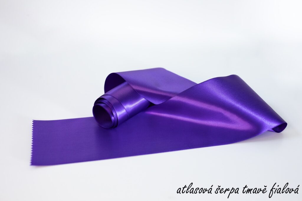 Atlasové šerpy - tmavě fialová