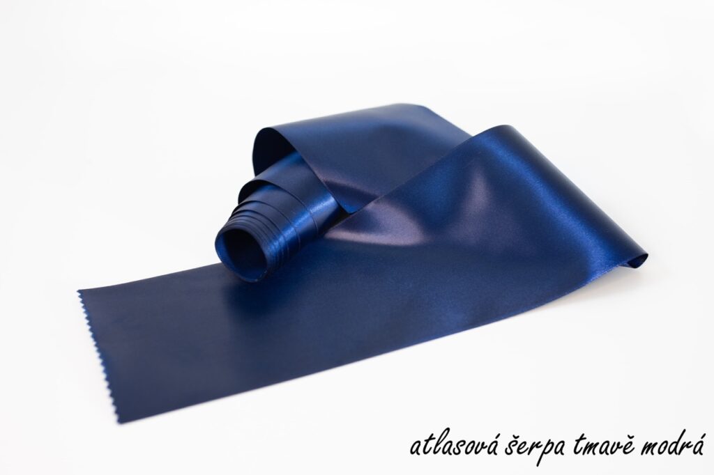 Atlasové šerpy - tmavě modrá