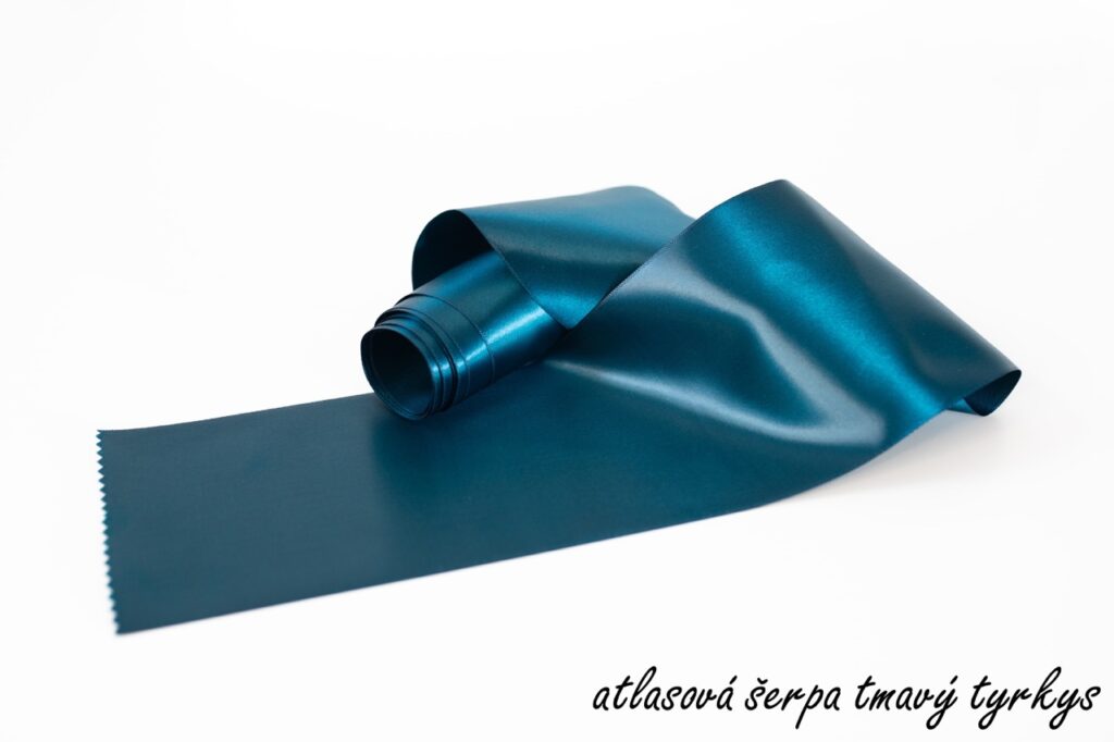 Atlasové šerpy - tmavý tyrkys