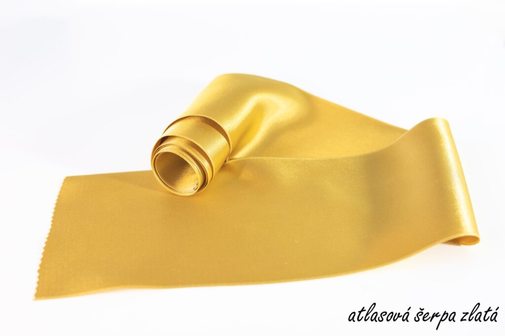 Atlasové šerpy - zlatá